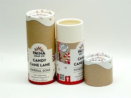 Kraft and printed paper tubes for a bath soak brand